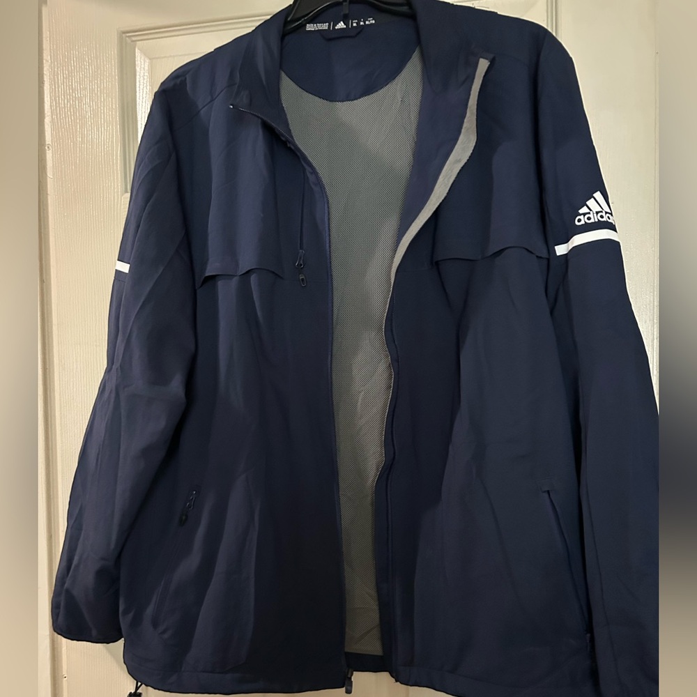 Adidas Dark Blue Windbreaker with Logo(unisex)